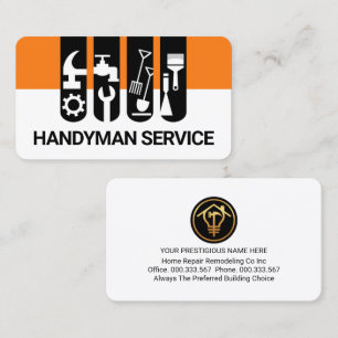 Handyman Tools Tab Home Repairs Business Card