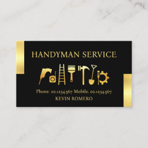 Handyman Tools With Gold Tabs Business Card