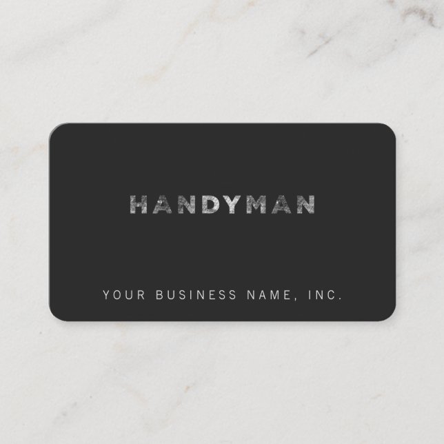 Handyman [White Letterpress Style] Business Card (Front)