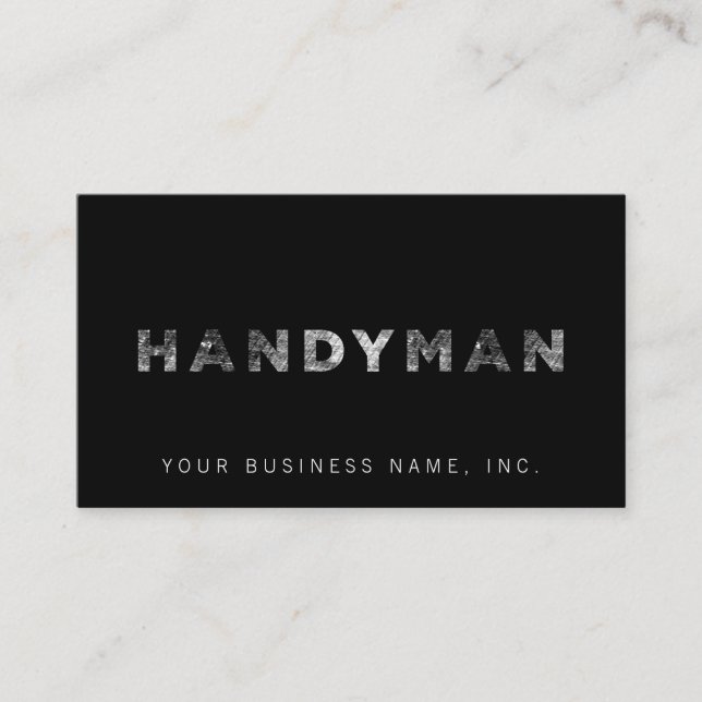 Handyman [White Letterpress Style] Business Card (Front)