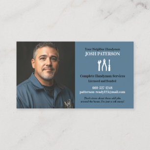 Handyman with Photo Business Card