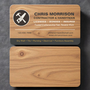 Handyman Wood Business Card