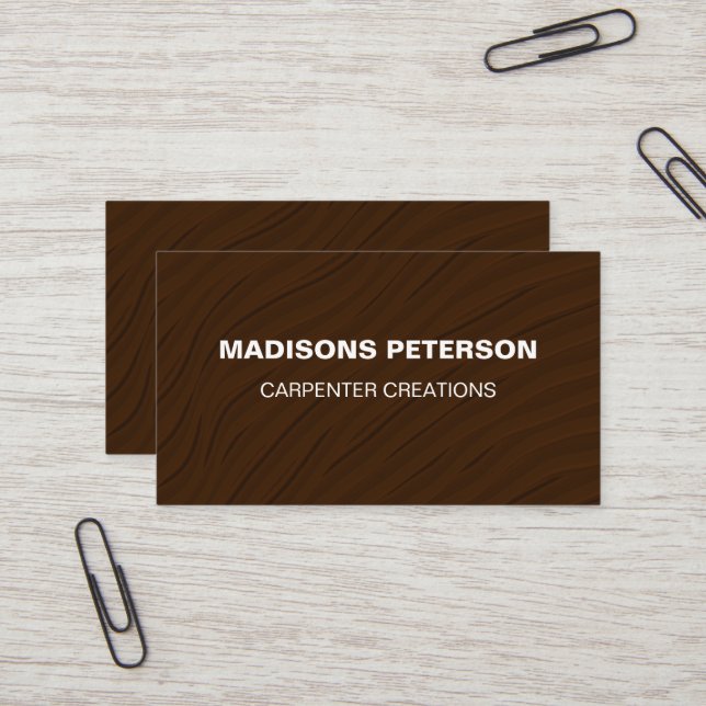 handyman Wooden timber Carpentry Construction  Business Card (Front/Back In Situ)