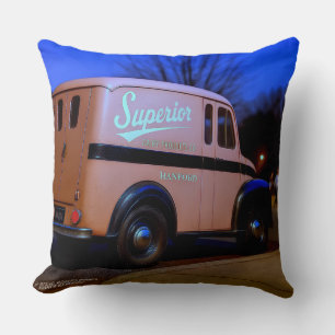 HANFORD AT DUSK. SUPERIOR DAIRY DELIVERY TRUCK. CUSHION