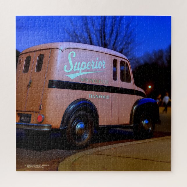HANFORD AT DUSK. SUPERIOR DAIRY DELIVERY TRUCK. JIGSAW PUZZLE (Vertical)