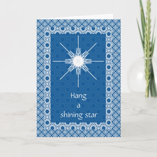 Hang a shining star holiday card (Front)