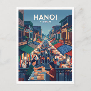 Hang Dao Street Weekend Night Market Hanoi Vietnam Postcard