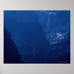 Hang Glider above Mountains Poster