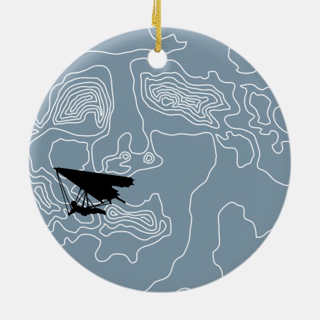 hang gliding by moonlight ceramic tree decoration (Back)