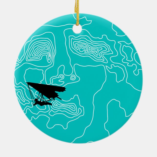 hang gliding by moonlight ceramic tree decoration (Back)