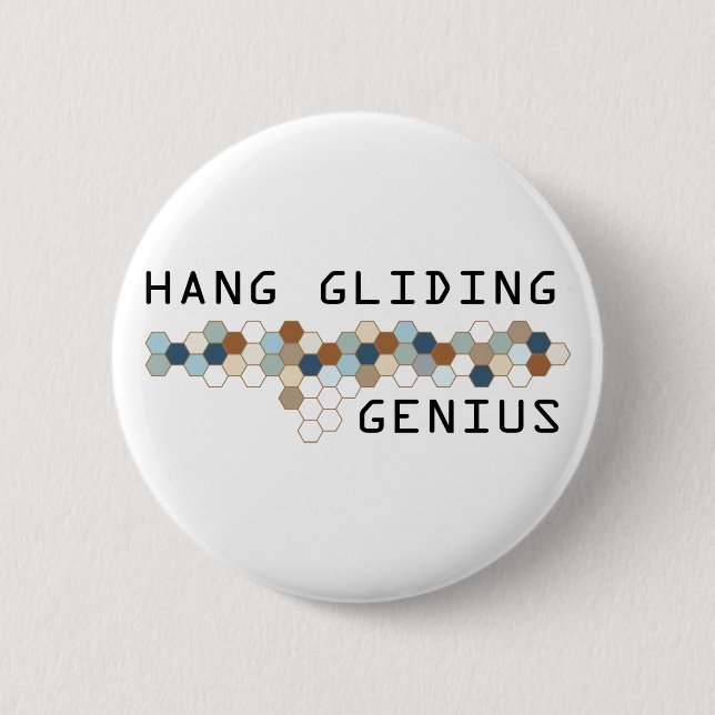 Hang Gliding Genius 6 Cm Round Badge (Front)