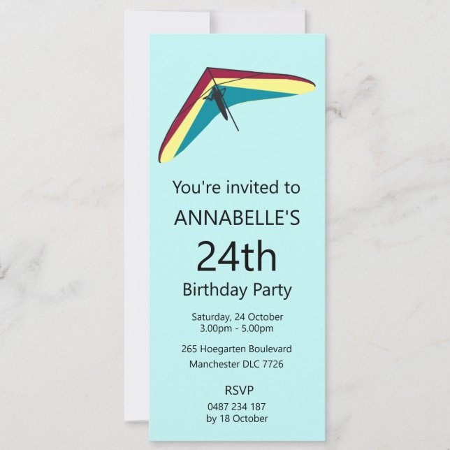 Hang Gliding Invitation (Front)