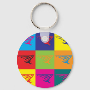 Hang Gliding Pop Art Key Ring