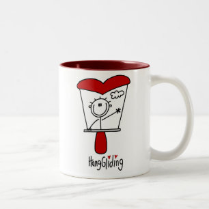 Hang Gliding Stick Figure Two-Tone Coffee Mug