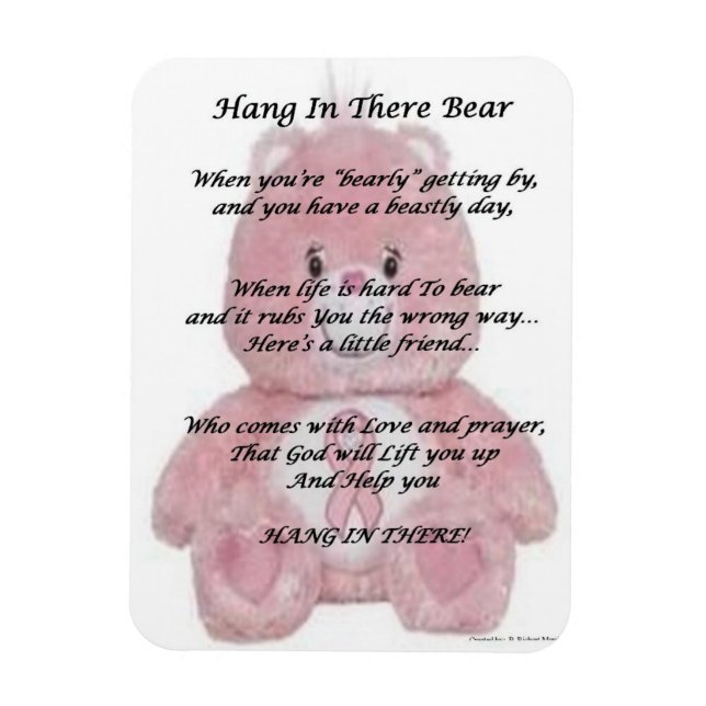 Hang in There Bear Magnet (Vertical)