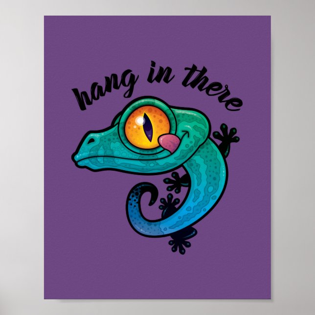 Hang In There Colourful Gecko Poster (Front)