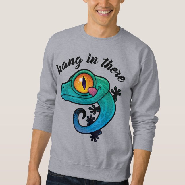 Hang In There Colourful Gecko Sweatshirt (Front)