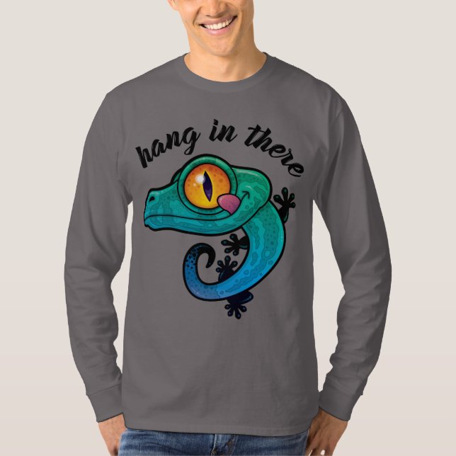 Hang In There Colourful Gecko T-Shirt (Front)