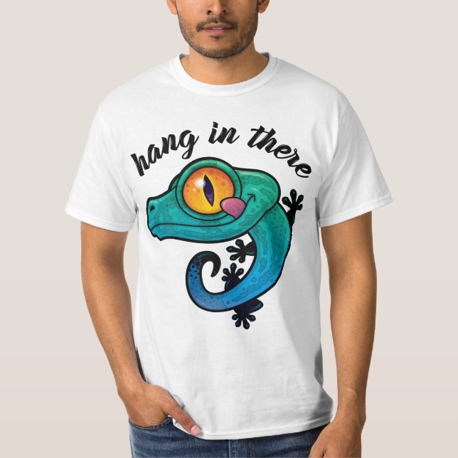 Hang In There Colourful Gecko T-Shirt (Front)