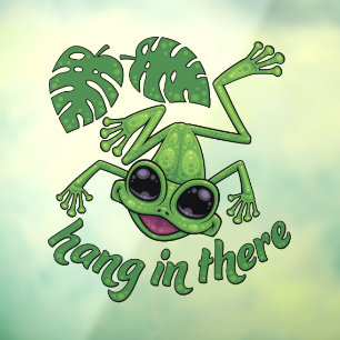 Hang In There Happy Green Tree Frog