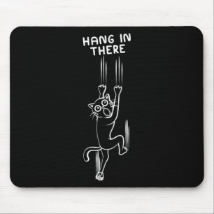 Hang In There I Mountain Climbing Cat Lover Rock C Mouse Pad
