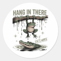 Hang In There It Gets Worse – Funny Frog & Crocodi