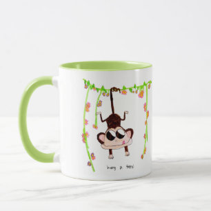 Hang In There Monkey – Cute Motivational Mug