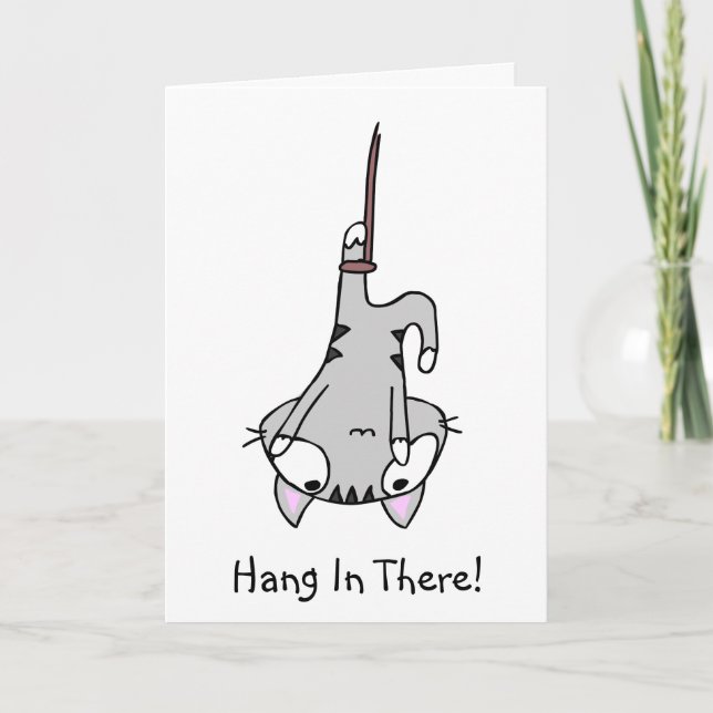 Hang In There Motivational Cat Card (Front)