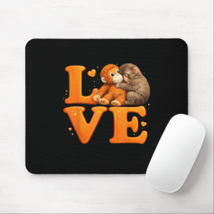 Hang in There Punch Monkey Cute Baby Macaque Mouse Pad