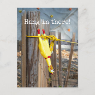 Hang in there Rubber Chicken Postcard