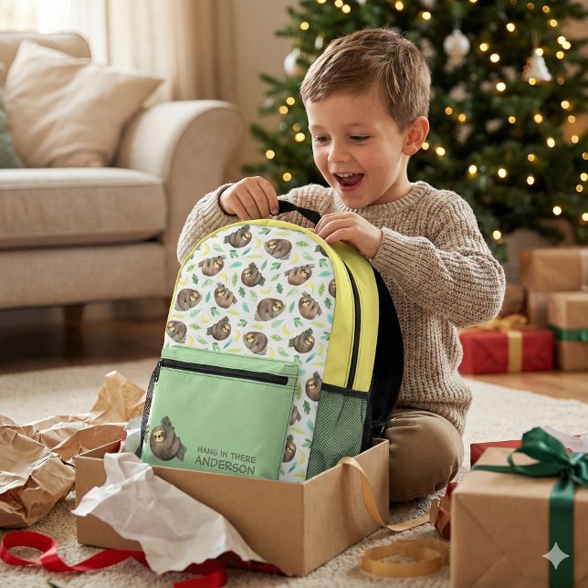 Hang In There Sloth Backpack (Encourage someone special with this, "Hang in there" personalized sloth backpack! )