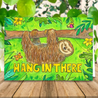 Hang in there - Sloth greeting card by N. Janes