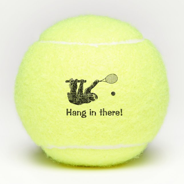 Hang In There! Sloth Tennis Player Balls (Front)