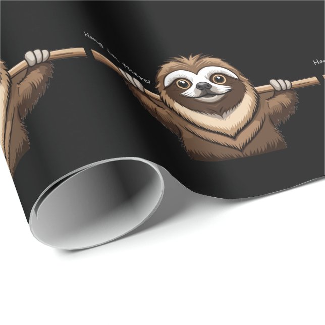"Hang in There": Sloth's Encouraging Words  Wrapping Paper (Roll Corner)