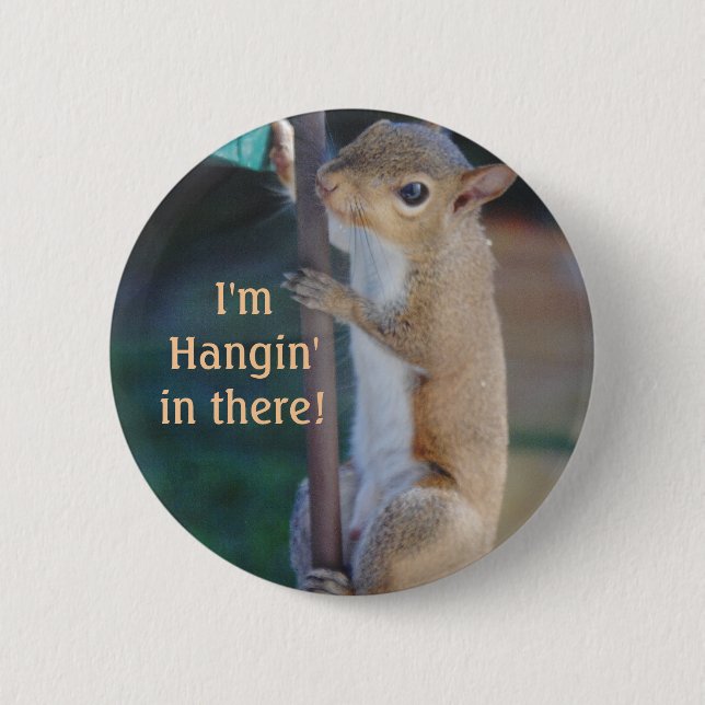 Hang in There Squirrel 6 Cm Round Badge (Front)