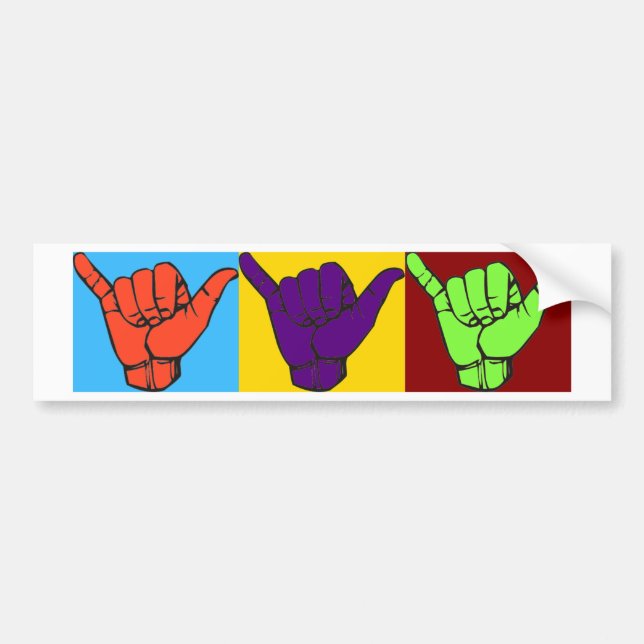 Hang loose design bumper sticker (Front)