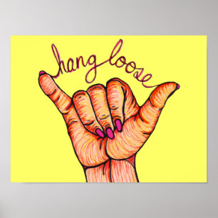 Hang Loose Hand Poster