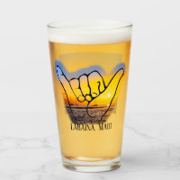 Hang Loose in Lahaina, Maui, Beer Glass