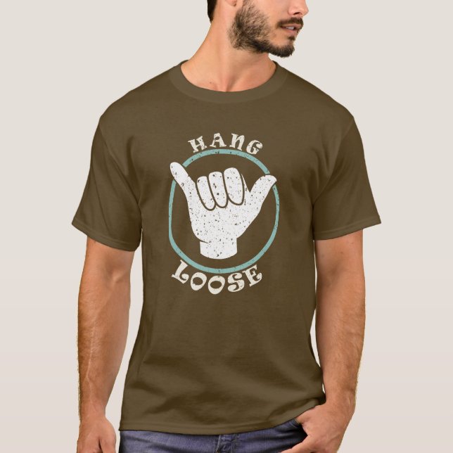 Hang Loose Shaka Tee: Minimalist Surf Style T-Shirt (Front)