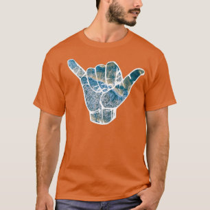 Hang Loose Surfing Shaka Hand Beach Waves Gift T-Shirt