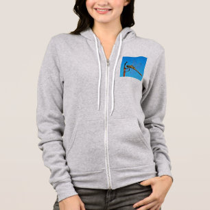 Hang On Artistic Dragonfly Against Cerulean Blue Hoodie
