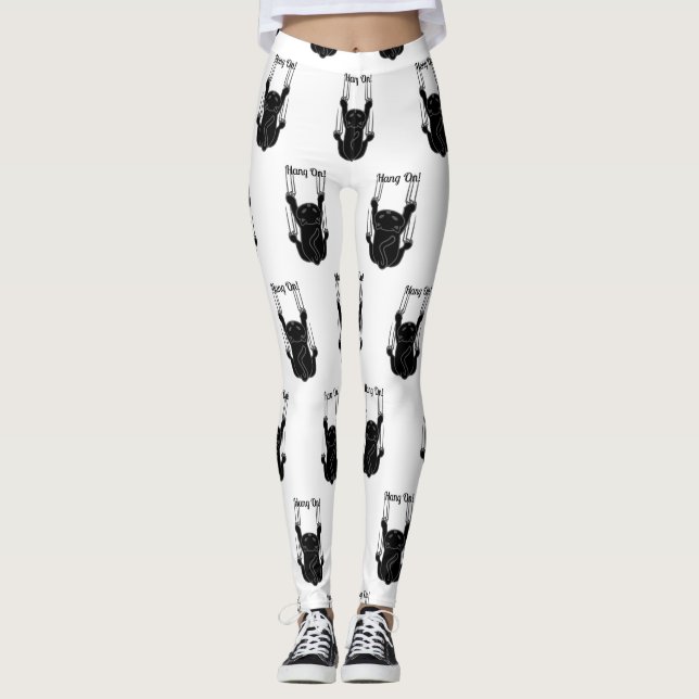 Hang On Black Cat Thunder_Cove Leggings (Front)
