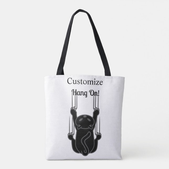 Hang On Black Cat Thunder_Cove Tote Bag (Back)