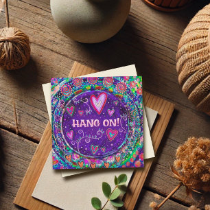Hang On Fun Purple Encouragement Heart