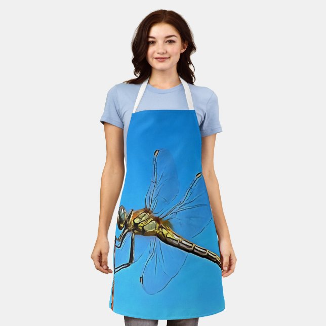 Hang On In There Artistic Dragonfly Apron (Worn)