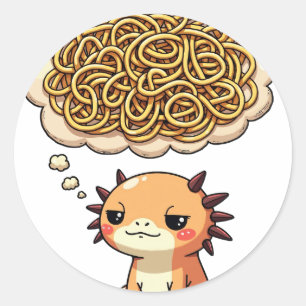 Hang On Let Me Overthink This Axolotl Introvert Fu Classic Round Sticker