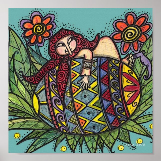 Hang on to Your Pysanka Ukrainian Folk Art Poster (Front)