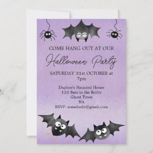 Hang out with the Bats Halloween Invitation