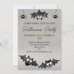 Hang out with the Bats Halloween Party Invitation