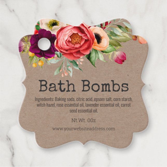 Hang Tag For Handmade Bath Bomb (Front)